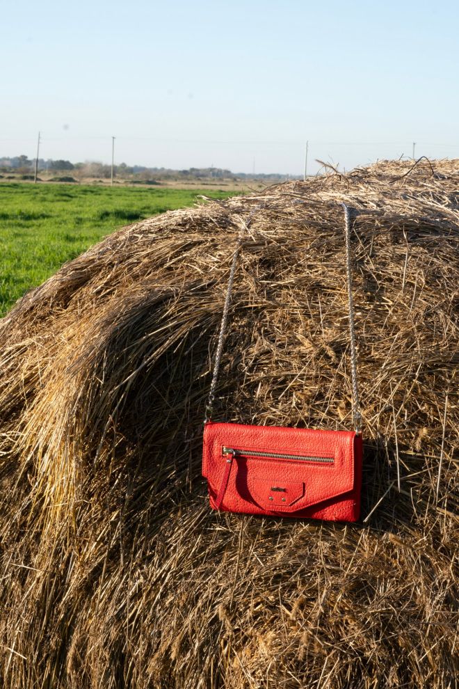 Cartera chica de cuero Prune